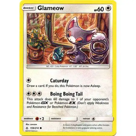 Pokemon Trading Card Game Sun & Moon Unbroken Bonds Common Glameow #159