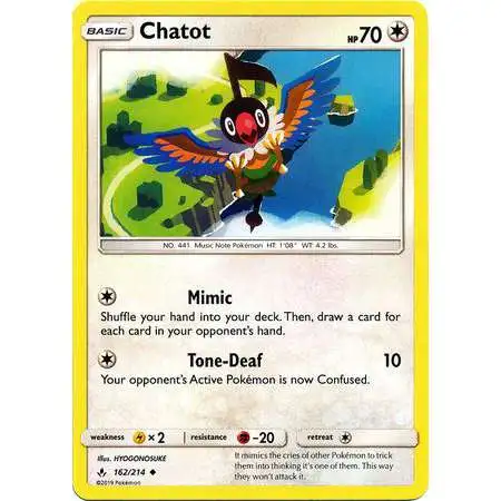 Pokemon Trading Card Game Sun & Moon Unbroken Bonds Uncommon Chatot #162