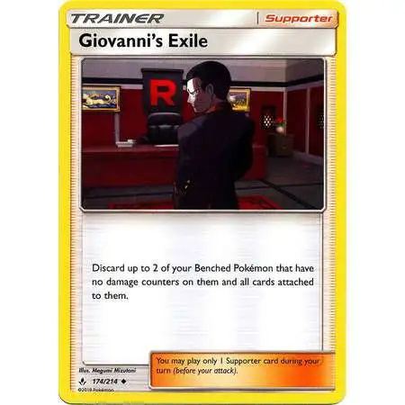 Pokemon Trading Card Game Sun & Moon Unbroken Bonds Uncommon Giovanni's Exile #174