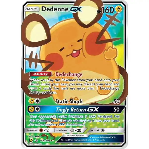 Pokemon Sun & Moon Promo Ultra Rare Dedenne GX #195a