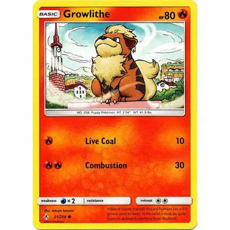 Pokemon Trading Card Game Sun & Moon Unbroken Bonds Common Growlithe #21