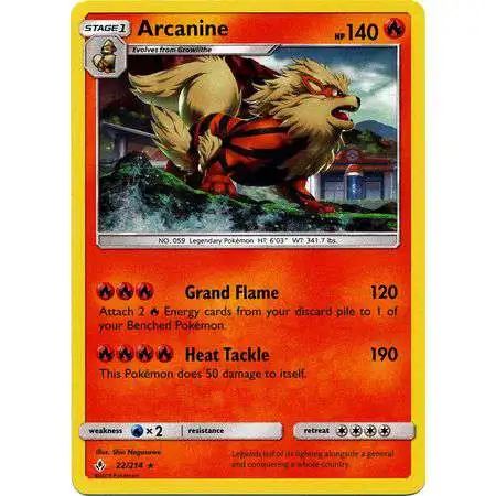 Pokemon Trading Card Game Sun & Moon Unbroken Bonds Holo Rare Arcanine #22