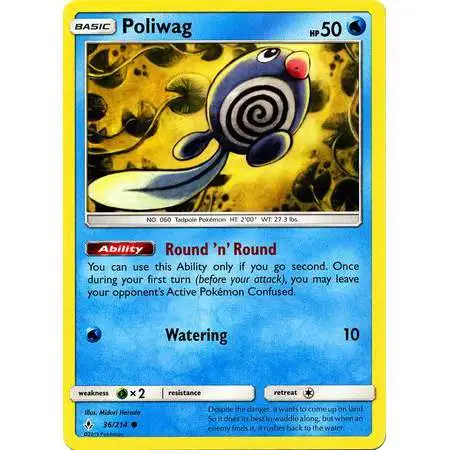 Pokemon Trading Card Game Sun & Moon Unbroken Bonds Common Poliwag #36