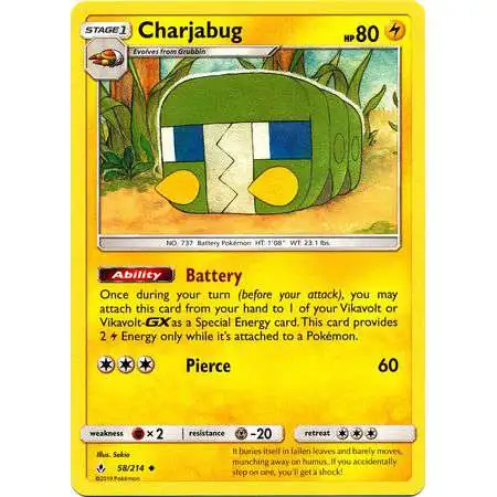 Pokemon Trading Card Game Sun & Moon Unbroken Bonds Uncommon Charjabug #58