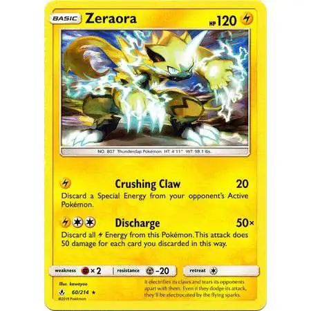 Pokemon Trading Card Game Sun & Moon Unbroken Bonds Rare Zeraora #60