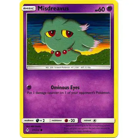 Pokemon Trading Card Game Sun & Moon Unbroken Bonds Common Misdreavus #77
