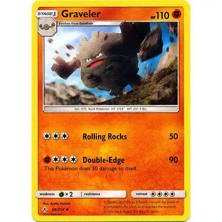 Pokemon Trading Card Game Sun & Moon Unbroken Bonds Uncommon Graveler #88