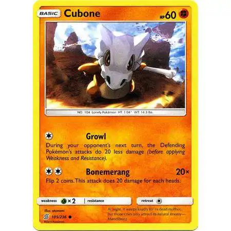 Pokemon Trading Card Game Sun & Moon Unified Minds Common Cubone #105
