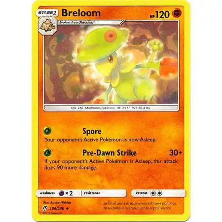 Pokemon Trading Card Game Sun & Moon Unified Minds Uncommon Breloom #108