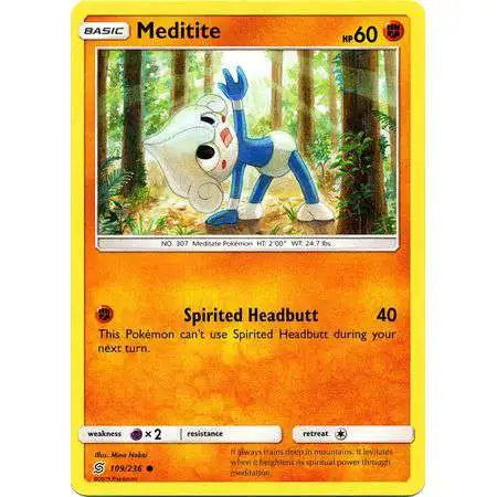 Pokemon Trading Card Game Sun & Moon Unified Minds Common Meditite #109