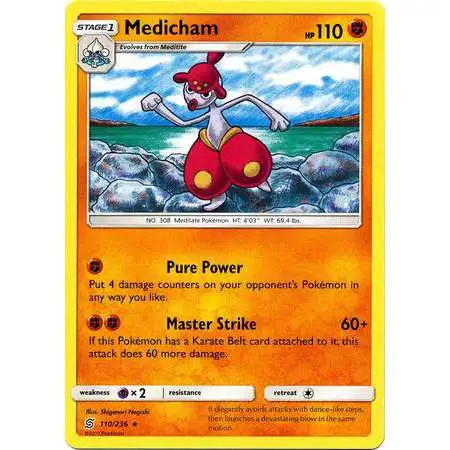 Pokemon Trading Card Game Sun & Moon Unified Minds Rare Medicham #110