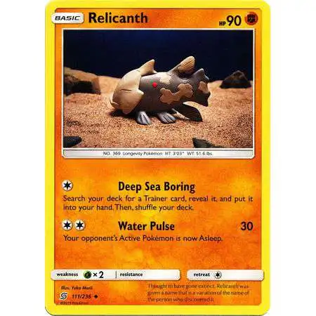 Pokemon Trading Card Game Sun & Moon Unified Minds Uncommon Relicanth #111
