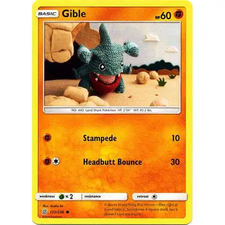 Pokemon Trading Card Game Sun & Moon Unified Minds Common Gible #112