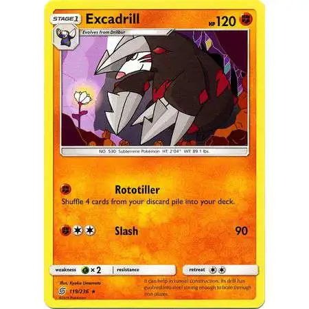 Pokemon Trading Card Game Sun & Moon Unified Minds Rare Excadrill #119