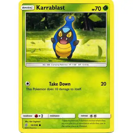 Pokemon Trading Card Game Sun & Moon Unified Minds Common Karrablast #12