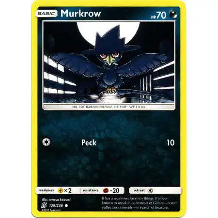 Pokemon Trading Card Game Sun & Moon Unified Minds Common Murkrow #129