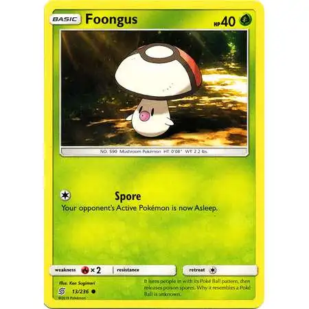 Pokemon Trading Card Game Sun & Moon Unified Minds Common Foongus #13