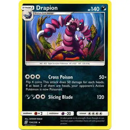 Pokemon Trading Card Game Sun & Moon Unified Minds Rare Drapion #134