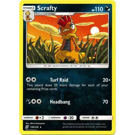 Pokemon Trading Card Game Sun & Moon Unified Minds Rare Scrafty #138