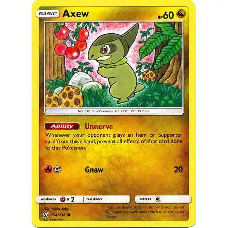 Pokemon Trading Card Game Sun & Moon Unified Minds Common Axew #154