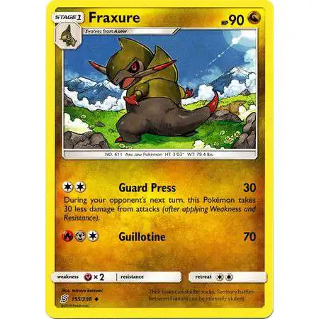Pokemon Trading Card Game Sun & Moon Unified Minds Uncommon Fraxure #155