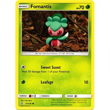 Pokemon Trading Card Game Sun & Moon Unified Minds Common Fomantis #15 [Reverse Holo] [Lightly Played]