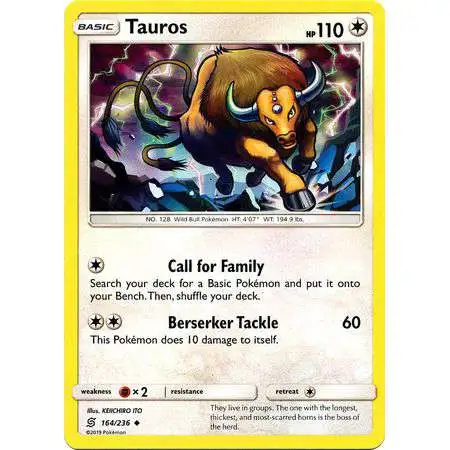 Pokemon Trading Card Game Sun & Moon Unified Minds Uncommon Tauros #164