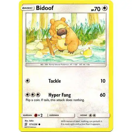 Pokemon Trading Card Game Sun & Moon Unified Minds Common Bidoof #171