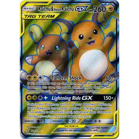 pokemon cards dragon energy Raichu & Alolan Raichu GX Colorless Retreat Cost Alolan Raichu - SM65 SM65