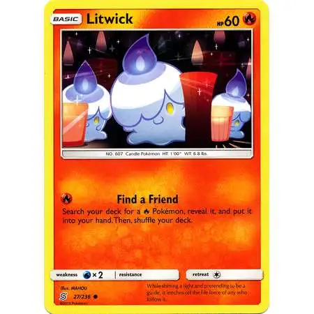 Pokemon Trading Card Game Sun & Moon Unified Minds Common Litwick #27