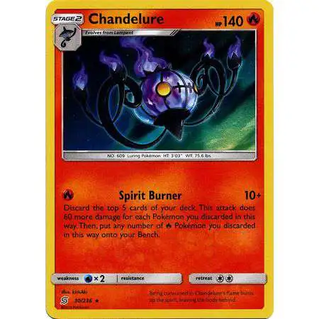 Pokemon Trading Card Game Sun & Moon Unified Minds Rare Holo Chandelure #30