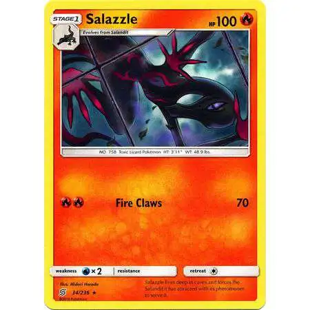 Pokemon Trading Card Game Sun & Moon Unified Minds Rare Salazzle #34