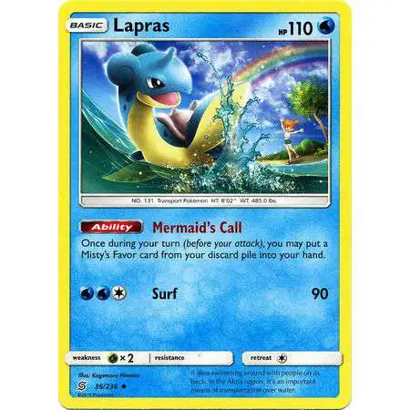 Pokemon Trading Card Game Sun & Moon Unified Minds Uncommon Lapras #36 [Reverse Holo] [Lightly Played]