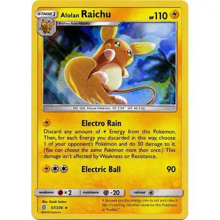 Pokemon Trading Card Game Sun & Moon Unified Minds Rare Holo Alolan Raichu #57