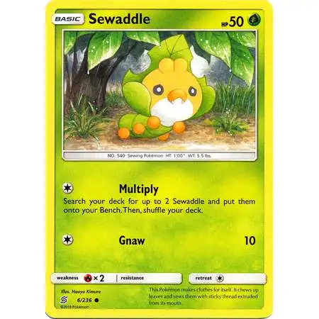 Pokemon Trading Card Game Sun & Moon Unified Minds Common Sewaddle #6