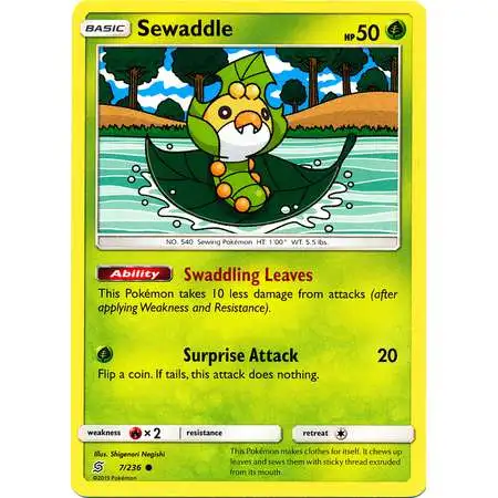 Pokemon Trading Card Game Sun & Moon Unified Minds Common Sewaddle #7