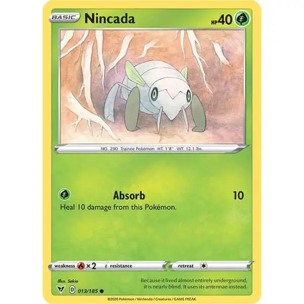 Pokemon Trading Card Game Sword & Shield Vivid Voltage Common Nincada #13