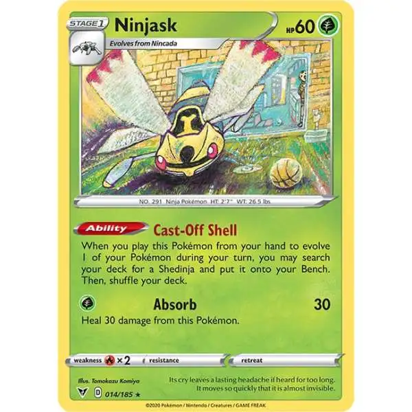Pokemon Trading Card Game Sword & Shield Vivid Voltage Rare Ninjask #14