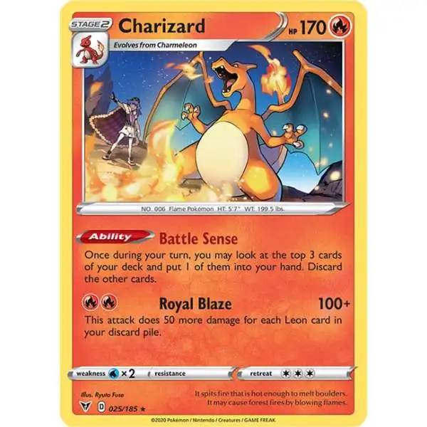 Pokemon Trading Card Game Sword & Shield Vivid Voltage Rare Charizard #25