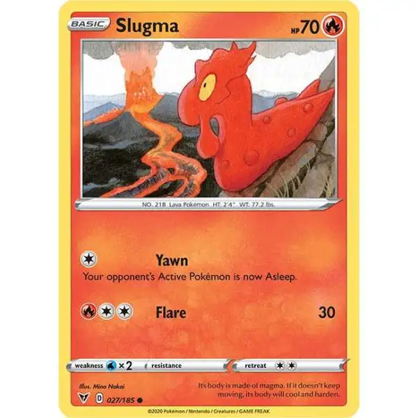 Pokemon Trading Card Game Sword & Shield Vivid Voltage Common Slugma #27
