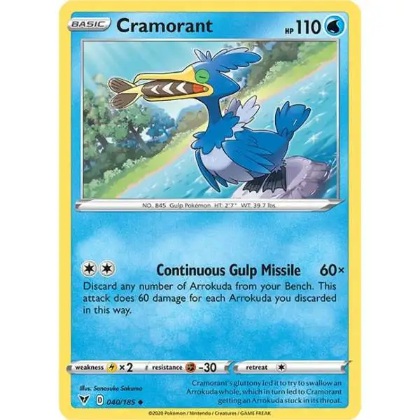 Pokemon Trading Card Game Sword & Shield Vivid Voltage Uncommon Cramorant #40