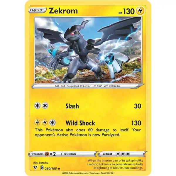 Pokemon Trading Card Game Sword & Shield Vivid Voltage Rare Holo Zekrom #60