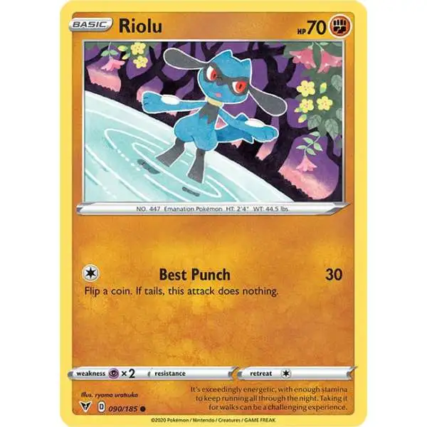 Pokemon Trading Card Game Sword & Shield Vivid Voltage Common Riolu #90
