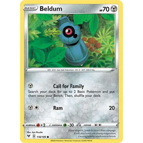 Pokemon Trading Card Game Sword & Shield Vivid Voltage Common Beldum #116