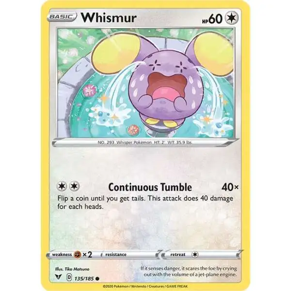 Pokemon Trading Card Game Sword & Shield Vivid Voltage Common Whismur #135