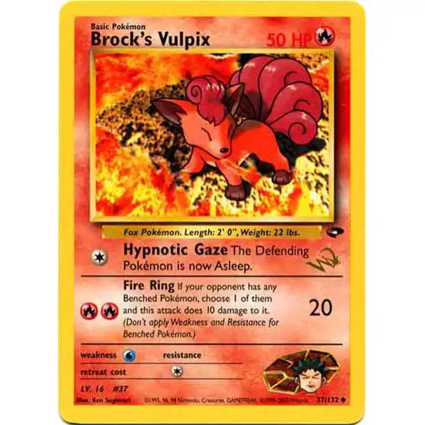 Pokemon Gym Challenge WotC Promo Brock's Vulpix #37 [Gold Stamp]