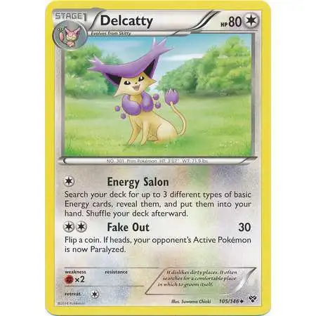 Pokemon Trading Card Game XY Base Set Uncommon Delcatty #105
