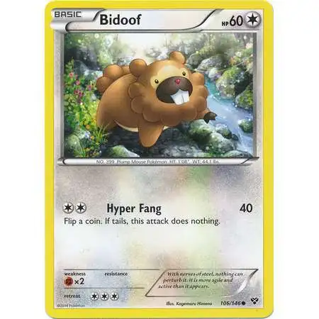Pokemon Trading Card Game XY Base Set Common Bidoof #106