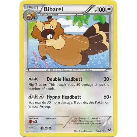 Pokemon Trading Card Game XY Base Set Rare Bibarel #107
