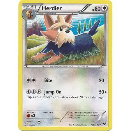 Pokemon Trading Card Game XY Base Set Uncommon Herdier #109